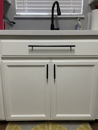 Cosmas 305-320FB Flat Black Euro Style Bar Pull