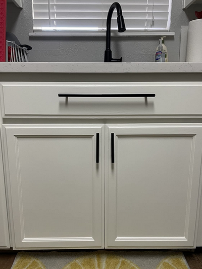 Cosmas 305-320FB Flat Black Euro Style Bar Pull