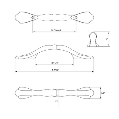 Cosmas 3631SN Satin Nickel Cabinet Pull