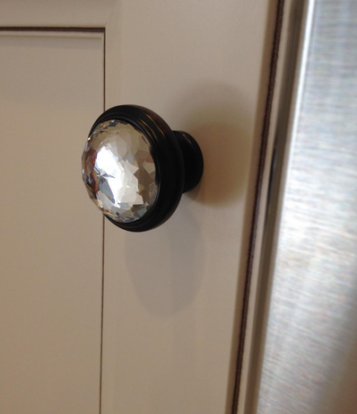 Cosmas 5317ORB-C Oil Rubbed Bronze &amp; Clear Glass Round Cabinet Knob
