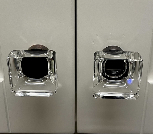 Cosmas 6377ORB-C Oil Rubbed Bronze &amp; Clear Glass Square Cabinet Knob