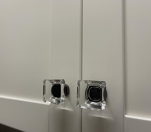 Cosmas 6377ORB-C Oil Rubbed Bronze &amp; Clear Glass Square Cabinet Knob