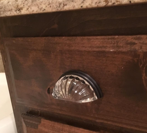 Cosmas 6381ORB-C Oil Rubbed Bronze with Clear Glass Cabinet Cup Pull