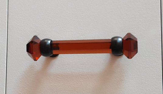 Cosmas 6393ORB-A Oil Rubbed Bronze with Amber Glass Cabinet Pull