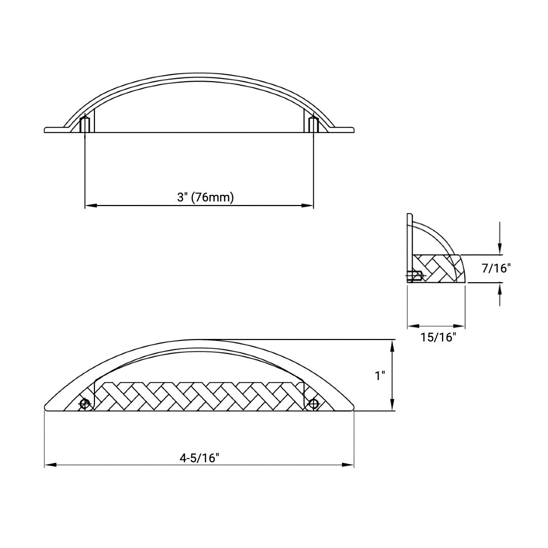 Cosmas 7067ORB Oil Rubbed Bronze Braided Cabinet Cup Pull