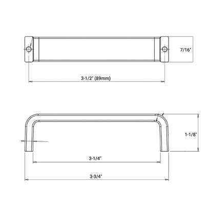 Cosmas 886-3.5SN Satin Nickel Cabinet Pull