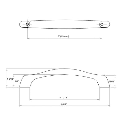 Cosmas 9444-128SN Satin Nickel Contemporary Cabinet Pull