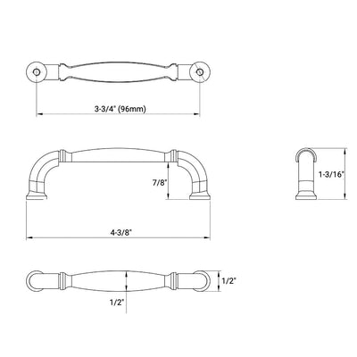 Cosmas 9508SN Satin Nickel Cabinet Pull