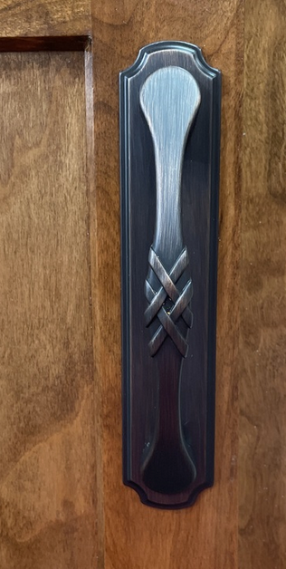 Cosmas B-112-96ORB Oil Rubbed Bronze Cabinet Pull Backplate with roped knob 