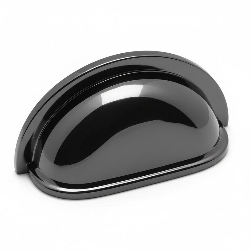 Drawer pull with three inch hole spacing in black nickel finish