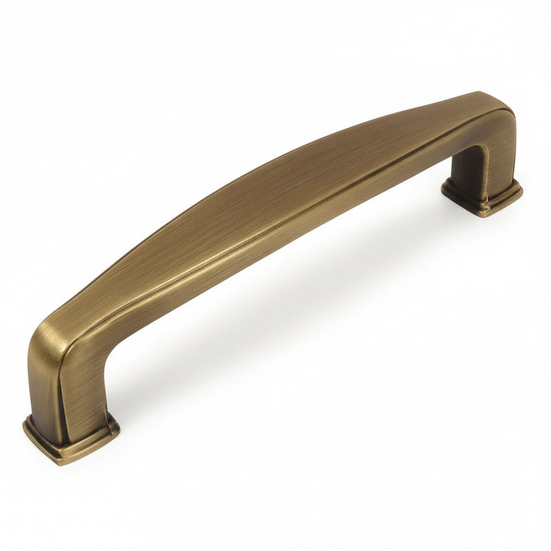 Three inch hole spacing handle bar with brushed antique brass finish