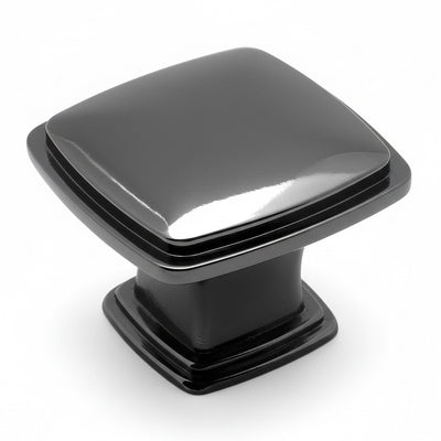 Subtle pyramid drawer knob in black nickel finish
