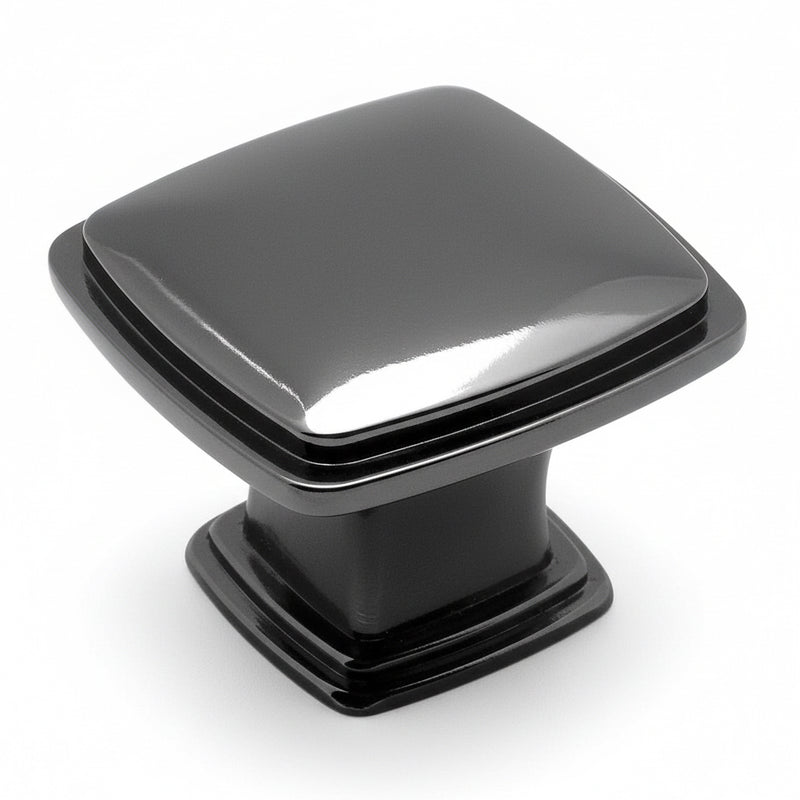Subtle pyramid drawer knob in black nickel finish