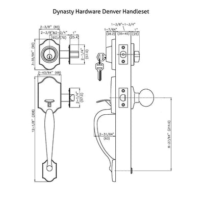 Dynasty Hardware Denver DEN-VAI-100-15 Front Door Handleset with Vail Lever, Satin Nickel