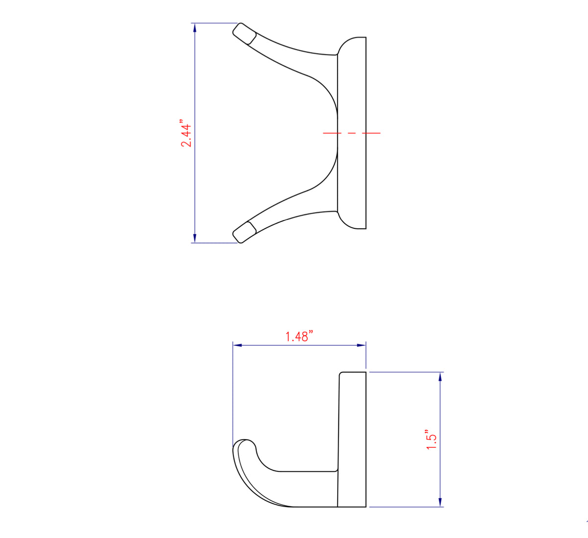 Designers Impressions Eclipse Series Brushed Brass Robe Hook