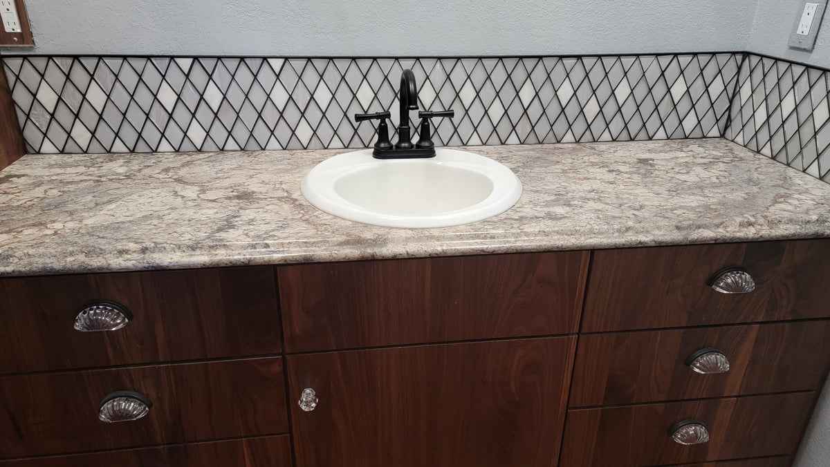 Cosmas 6381FB-C Flat Black with Clear Glass Cabinet Cup Pull