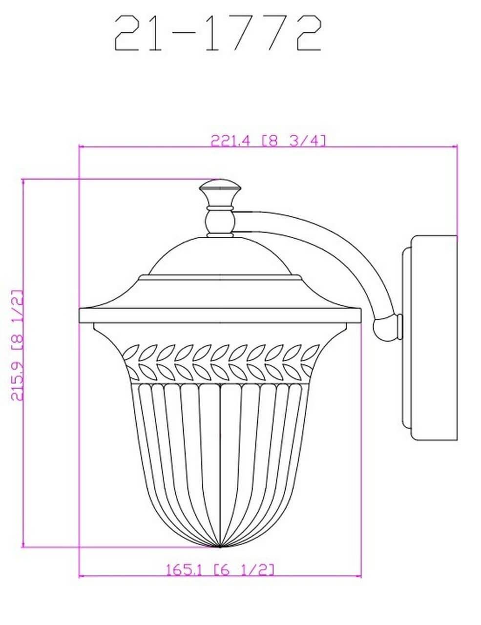 Black Outdoor Patio / Porch Exterior LED Light Fixture: 21-1772-Small