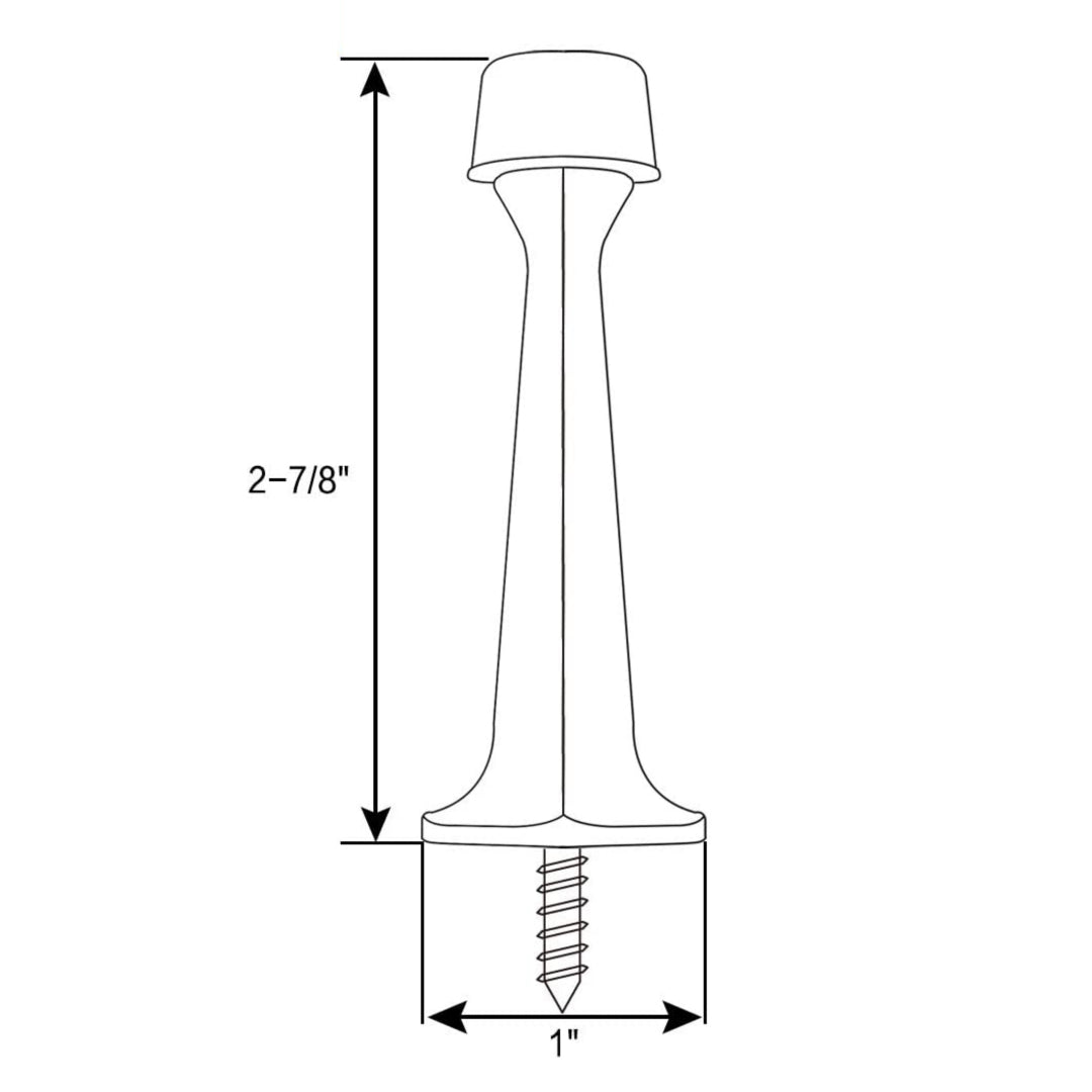 Matte Black Heavy Duty Solid Rigid Door Stop with White Tip