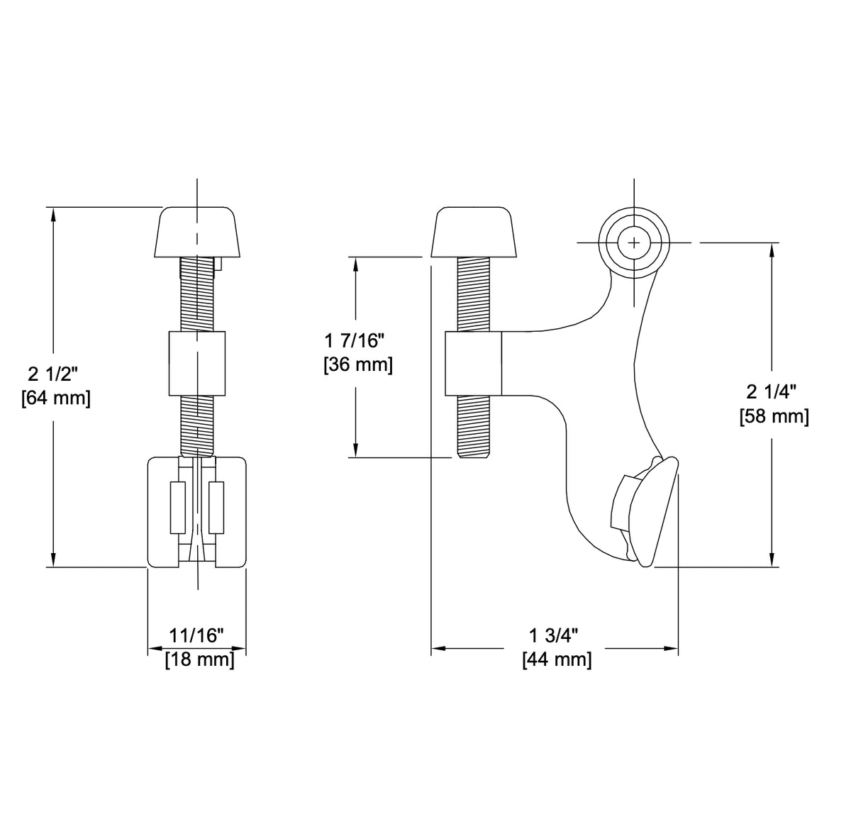 Heavy Duty Satin Nickel Hinge Pin Door Stop