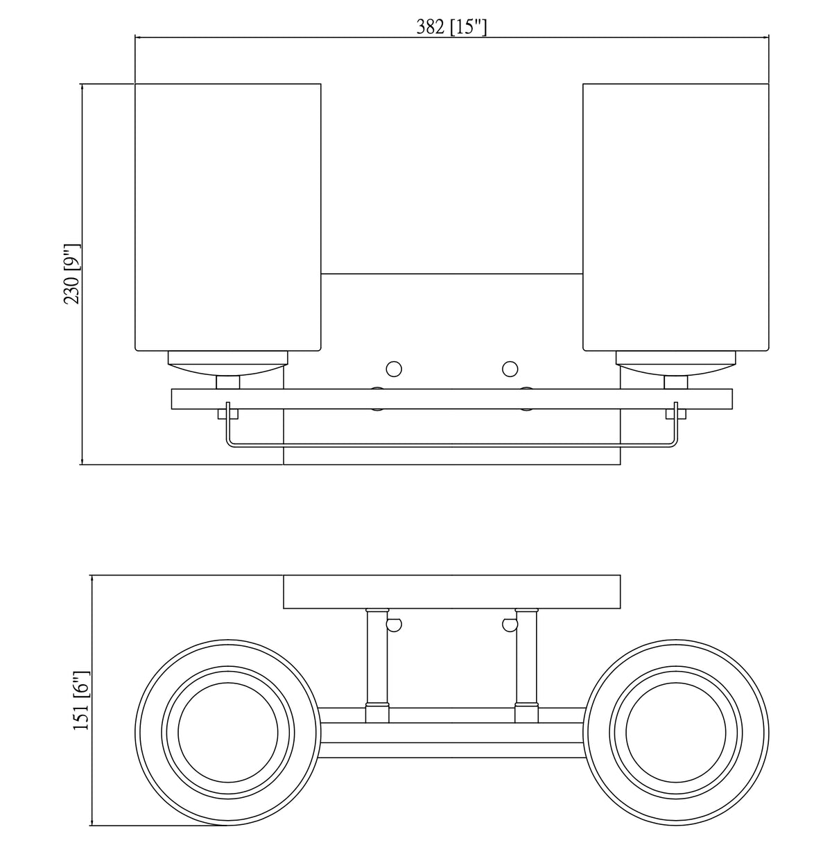 Juno Brushed Brass 2 Light Wall Sconce / Bathroom Fixture