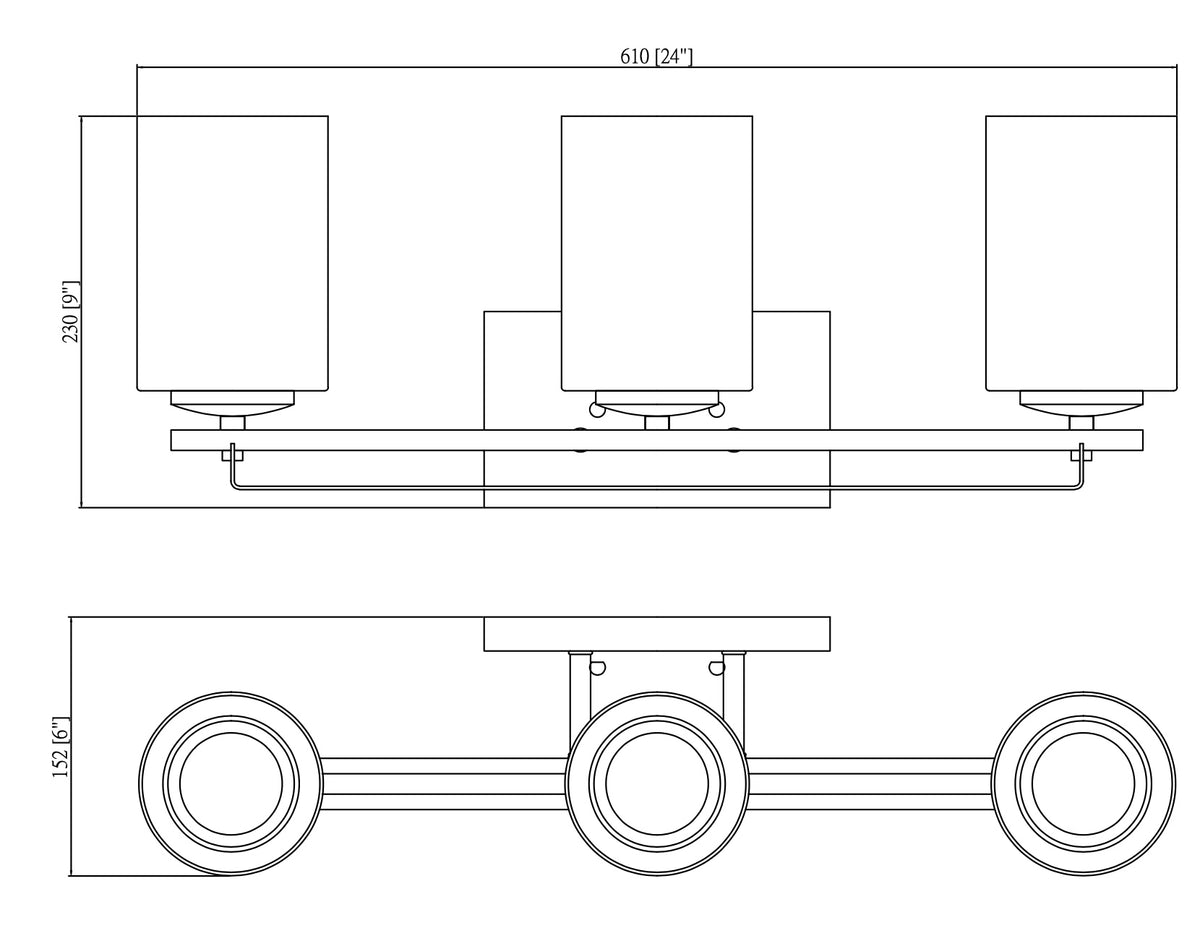 Juno Satin Nickel 3 Light Wall Sconce / Bathroom Fixture