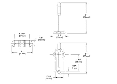 Handrail Bracket, Matte Black