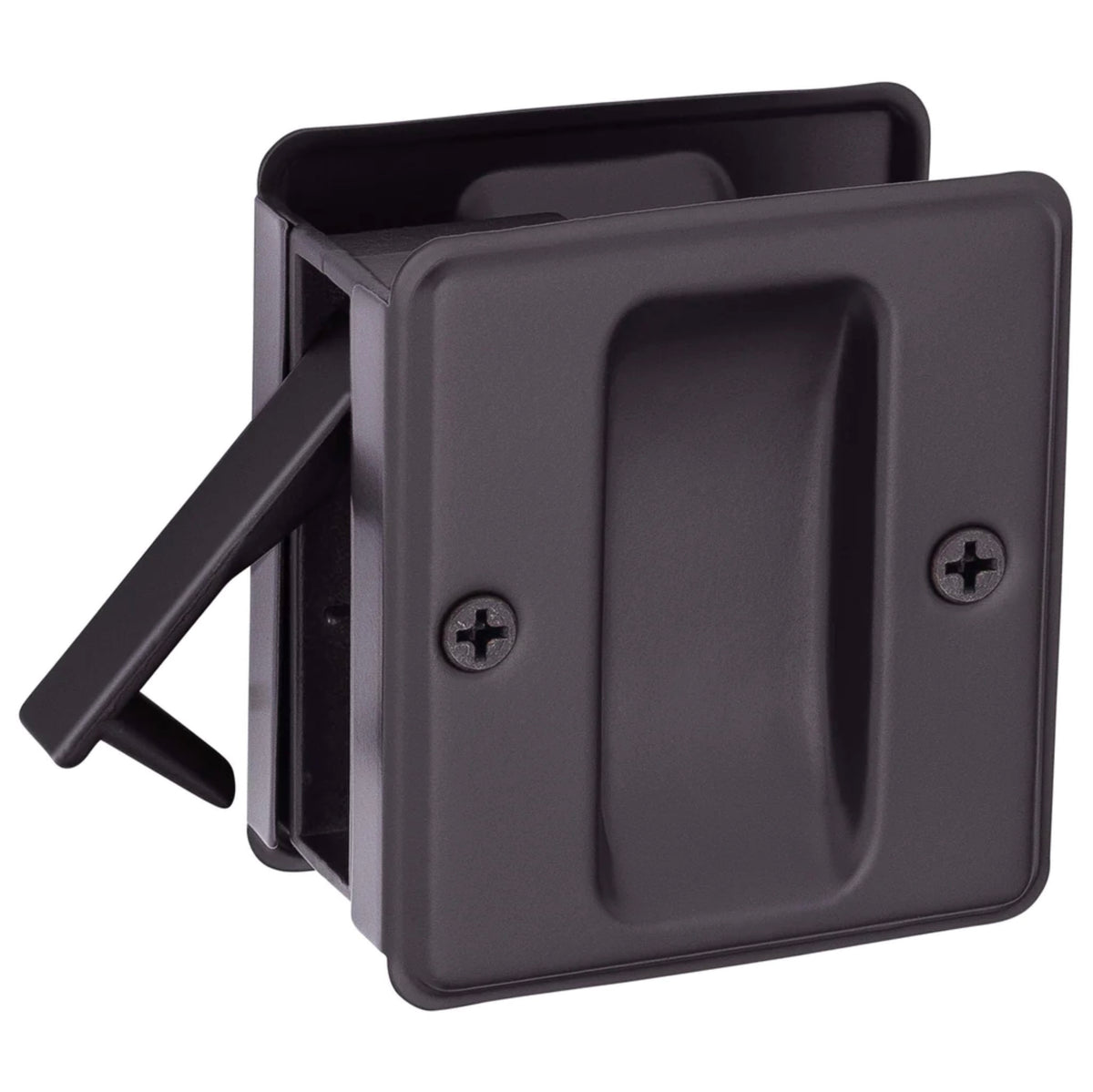 Oil rubbed bronze passage pocket door latch