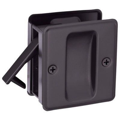 Oil rubbed bronze passage pocket door latch