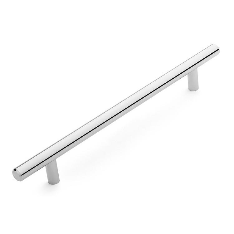 Seven inch hole spacing drawer pull in shiny polished chrome finish