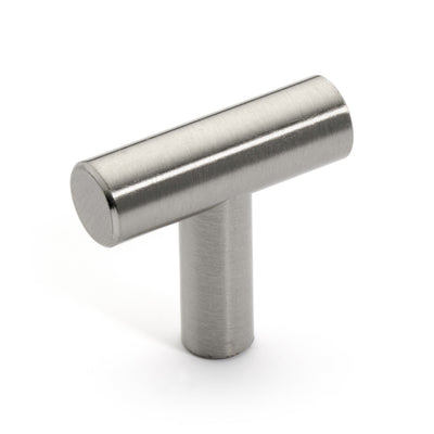 T knob cabinet pull in satin nickel finish with european style