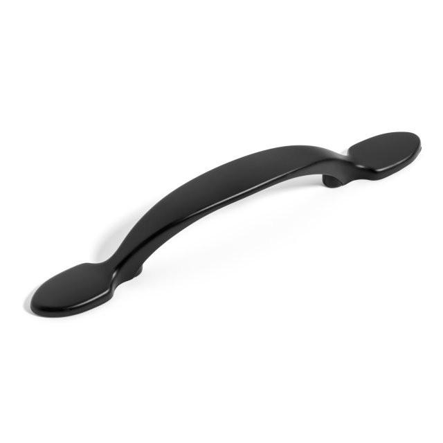 Three inch hole spacing drawer pull in classic design and flat black finish