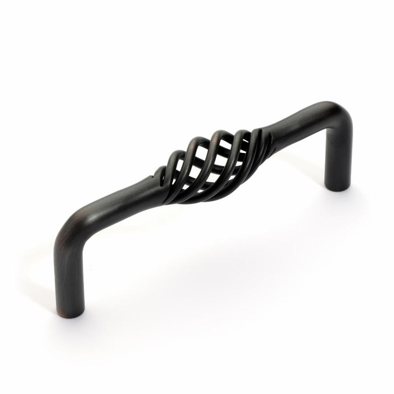 Birdcage cabinet handle pull in oil rubbed bronze finish 