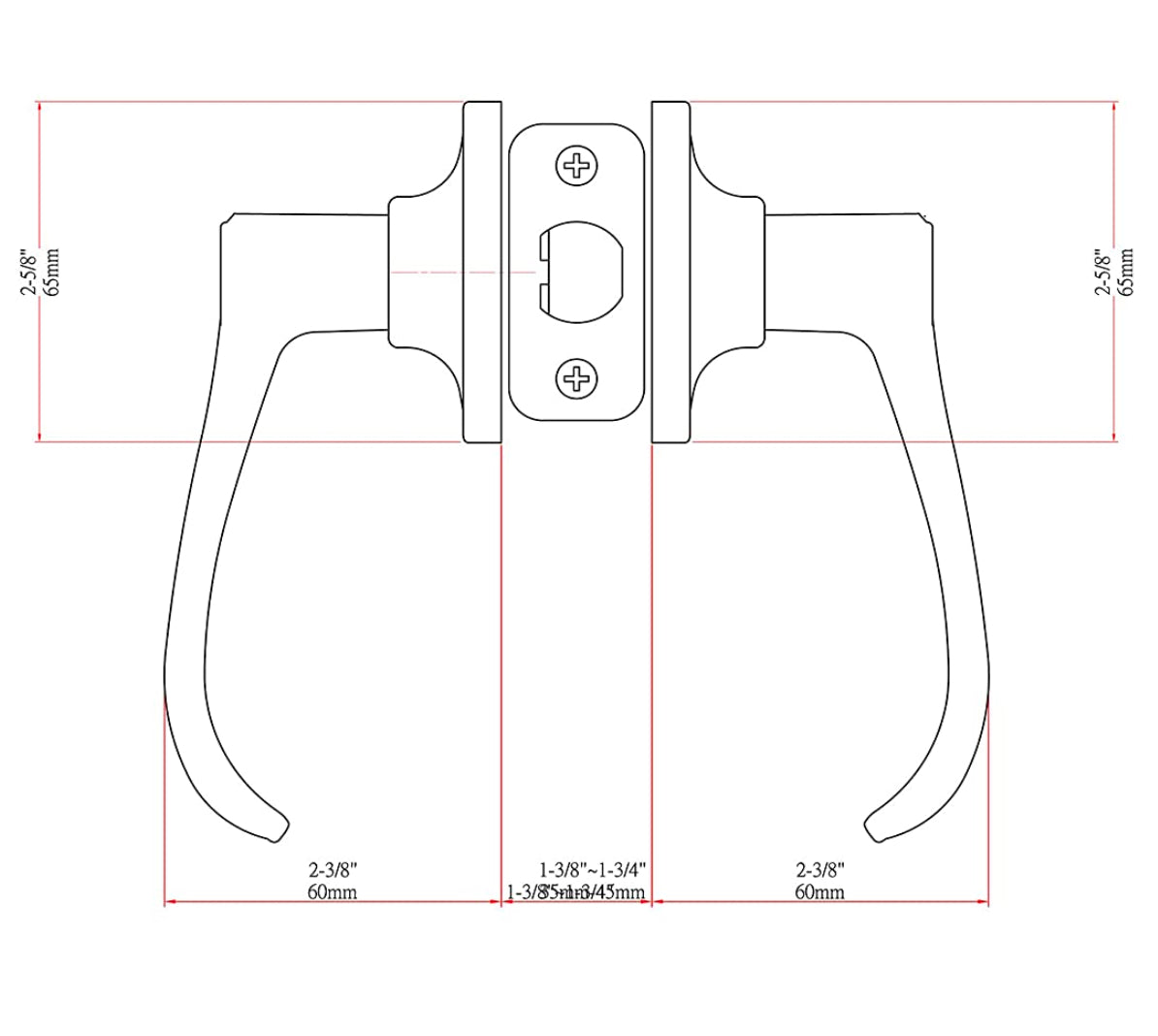 Rochester Passage Door Lever, Oil Rubbed Bronze