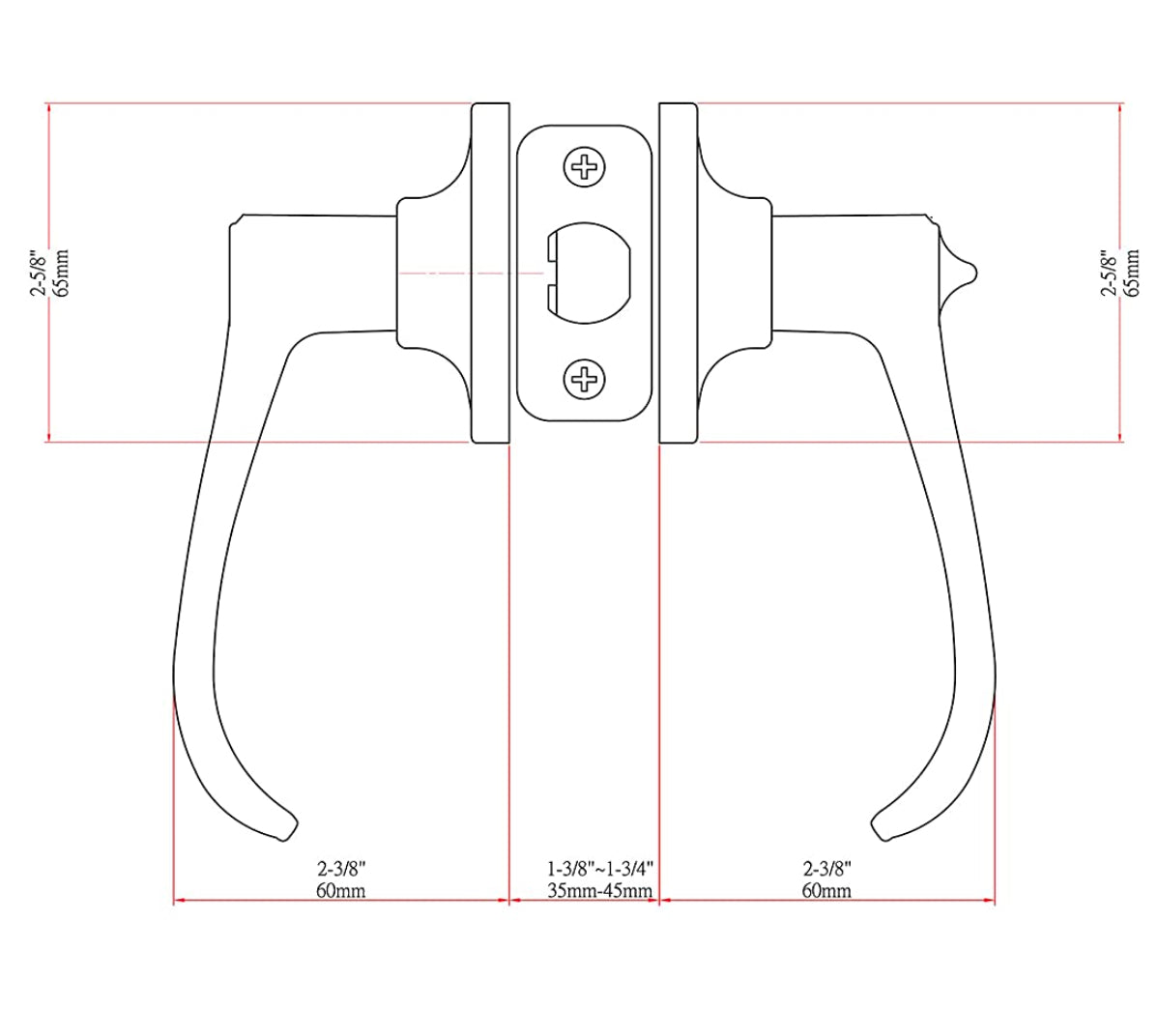 Rochester Privacy Door Lever, Matte Black