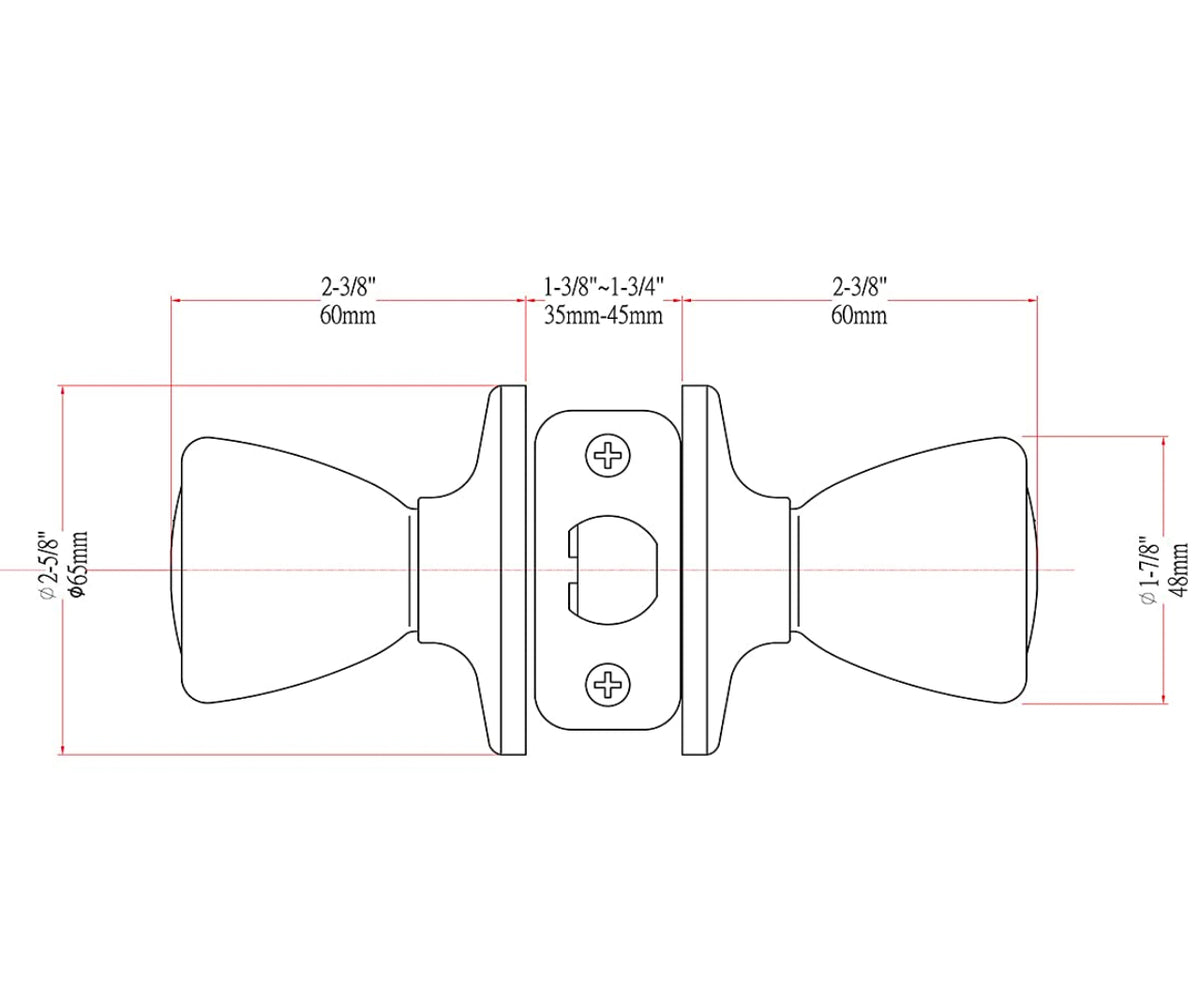 Salem Passage Door Knob, Polished Brass