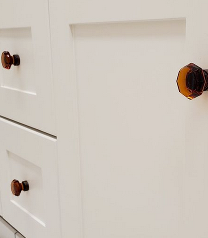 Cosmas 5268ORB-A Oil Rubbed Bronze &amp; Amber Glass Cabinet Knob