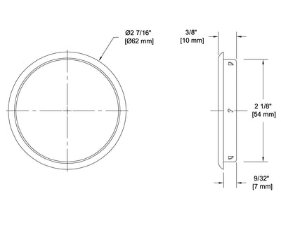 Sliding Door Cup Pull, Satin Nickel