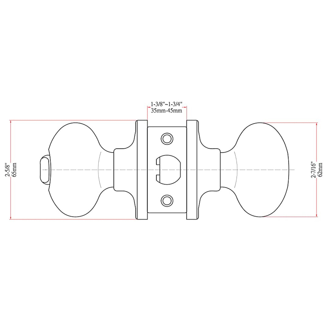 Somerset Privacy Door Knob, Polished Chrome