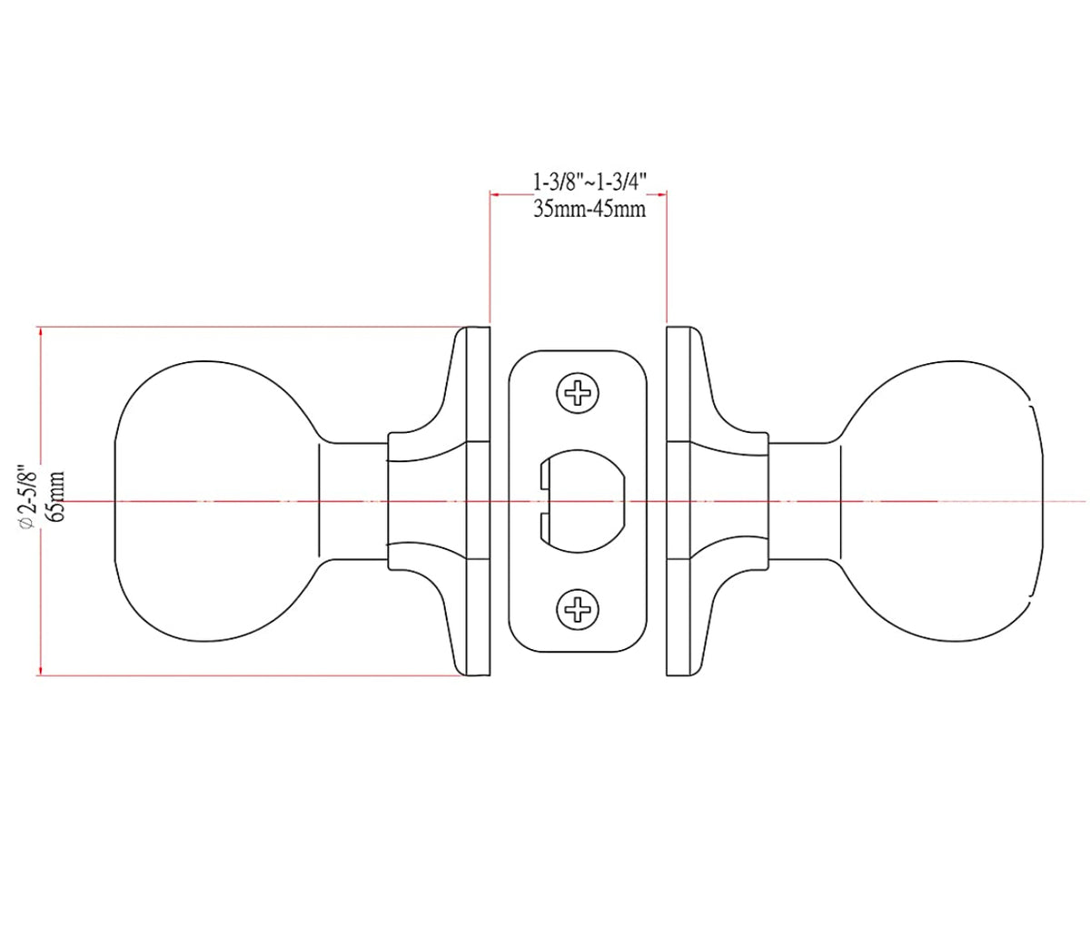 Stanton Passage Door Knob, Satin Nickel