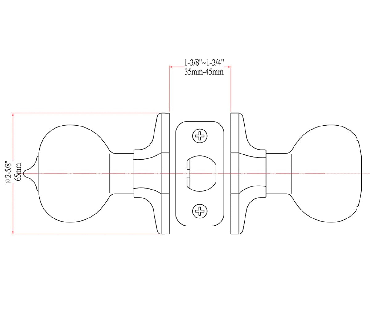 Stanton Privacy Door Knob, Satin Nickel