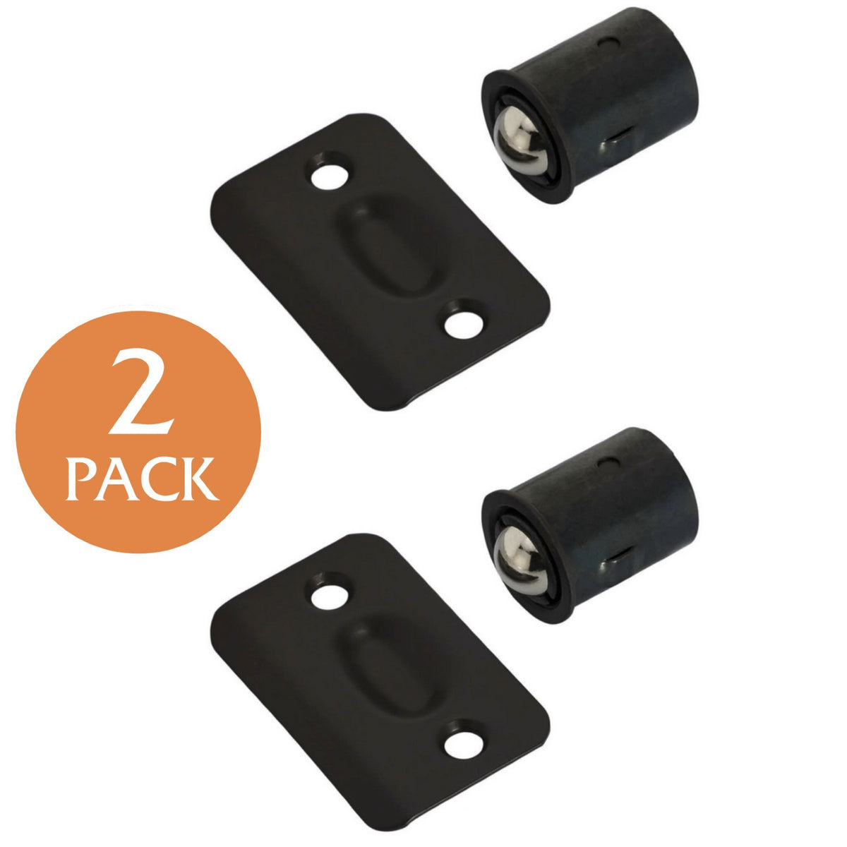 Ball Catch Drive In Strike Plate Radius Matte Black 2 1/4&quot;