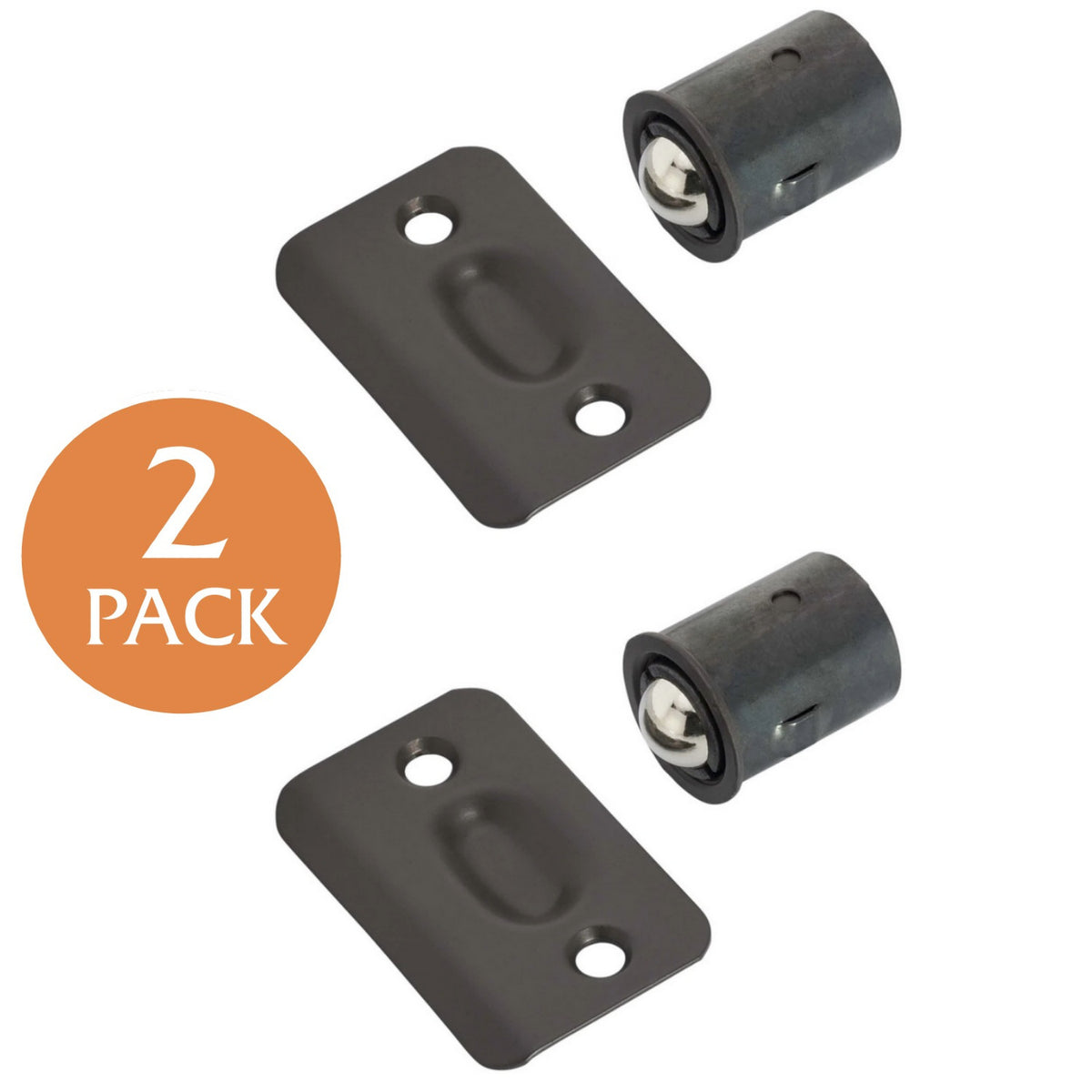 Ball Catch Drive In Strike Plate Radius Oil Rubbed Bronze 2 1/4&quot;