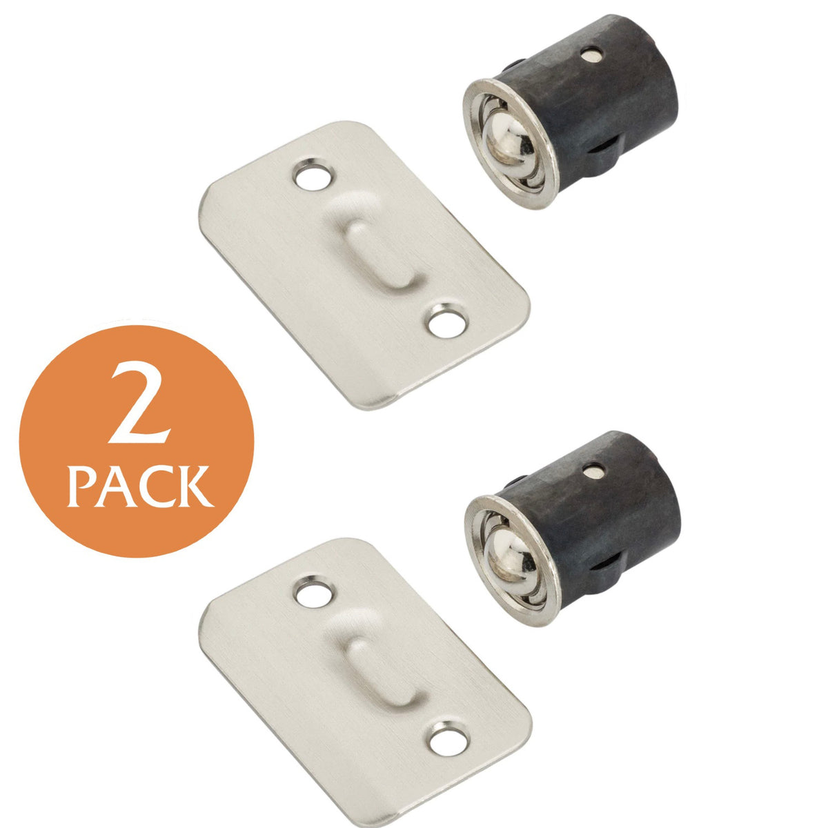 Ball Catch Drive In Strike Plate Radius Satin Nickel 2 1/4&quot;