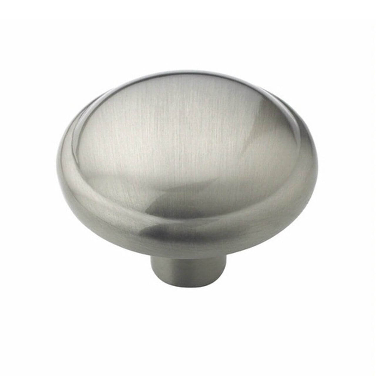 Mushroom shaped cabinet knob in satin nickel finish