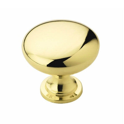 Simple polished brass round knob