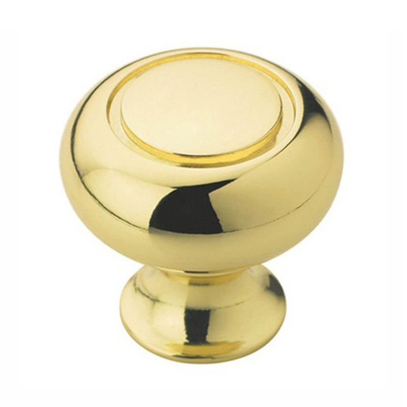 Polished brass cabinet knob with a ring design Amerock BP53011-3 Polished Brass Ring Cabinet Knob