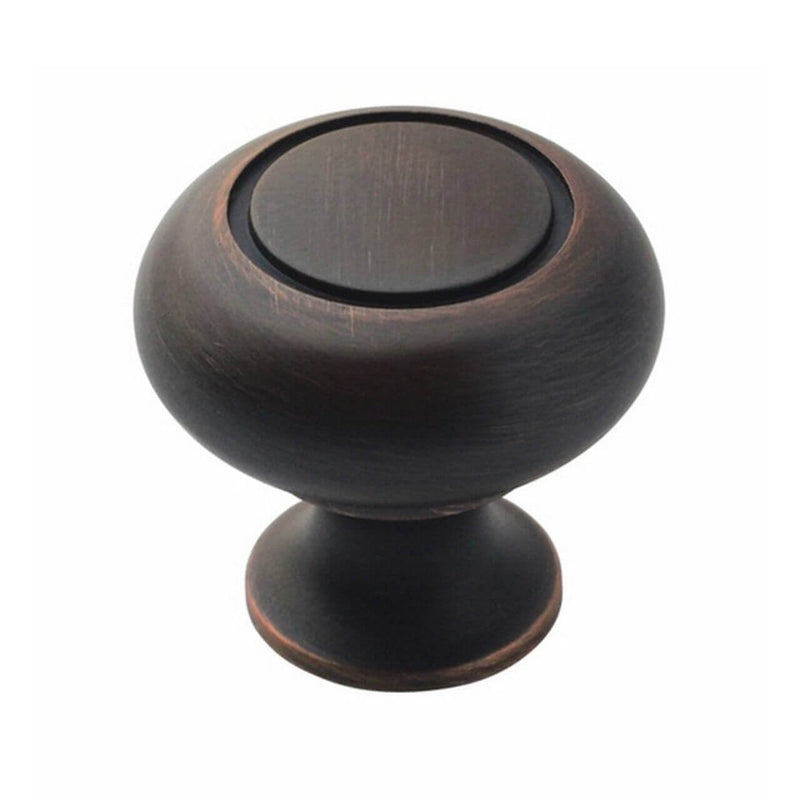 Cabinet knob in oil rubbed bronze with one ring design Amerock BP53011-ORB Oil Rubbed Bronze Ring Cabinet Knob
