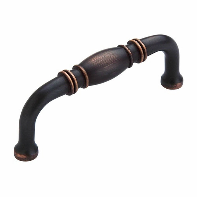 Barrel cabinet pull in oil rubbed bronze finish with three inch hole spacing Amerock BP53013-ORB Oil Rubbed Bronze Barrel Cabinet Pull