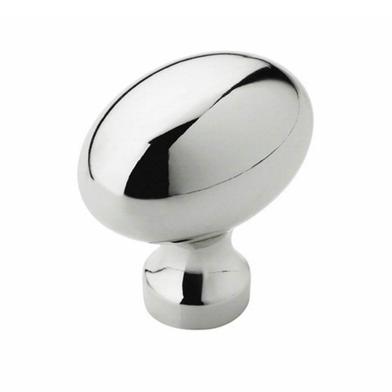 Cabinet knob in polished chrome finish in oval shape Amerock BP53014-26 Polished Chrome Cabinet Knob