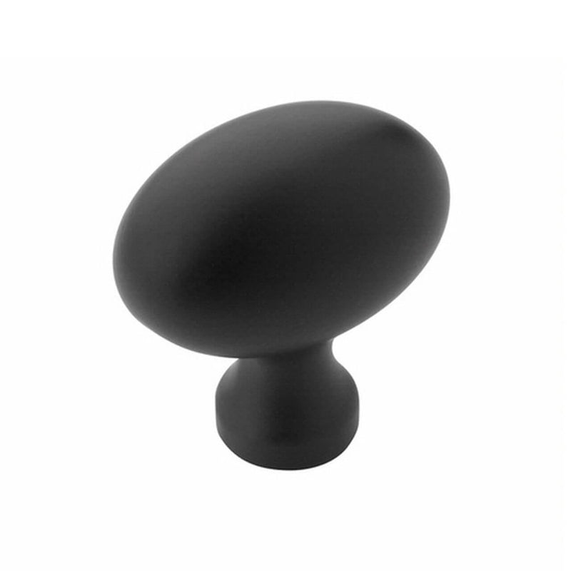 Oval cabinet knob in flat black finish Amerock BP53014-FB Flat Black Oblong Cabinet Knob